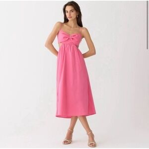 J.Crew Collection Bow Front Midi Dress Open Back Party Wedding
